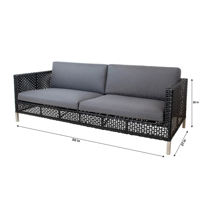 Stepan Outdoor Garden Balcony Sofa Set 2 Seater, 2 Single seater Set (Dark Grey)