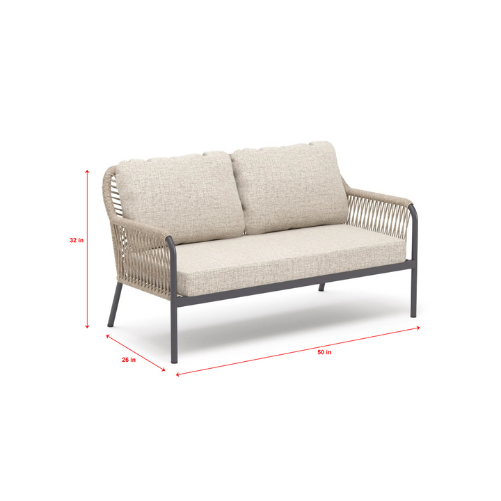 Morvos Outdoor Garden Balcony Sofa Set 2 Seater,2 Single seater and 2 Center Table Set (Beige)