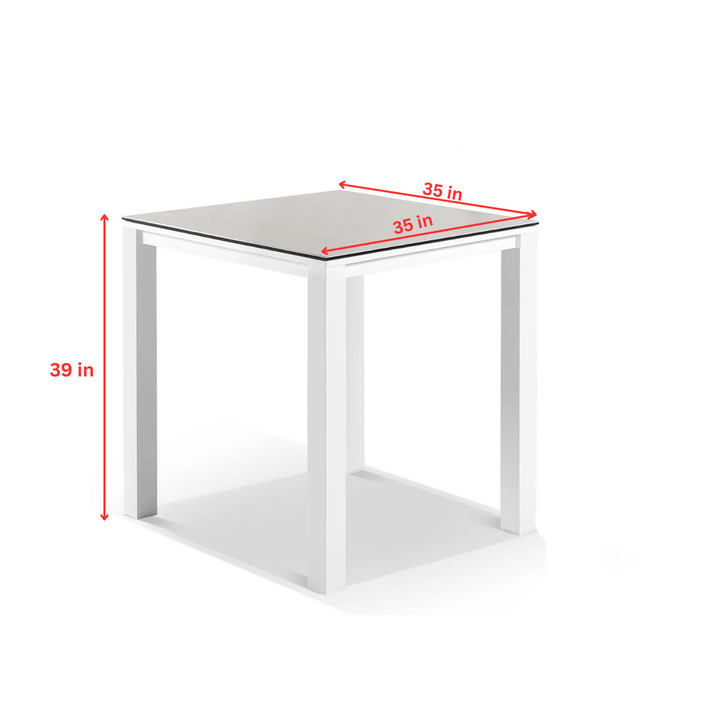 Huskey Outdoor Bar Sets 4 Chairs and 1 Table Patio Bar Set (White)