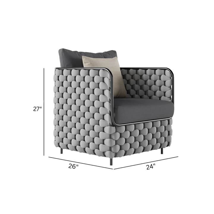 Fepel Outdoor Garden Balcony Sofa Set 2 Seater, 2 Single seater and 1 Center Table Set, Braid & Rope