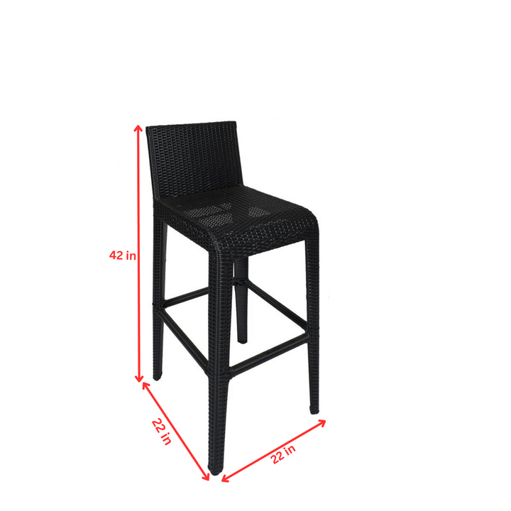 Betta Outdoor Patio Bar Sets 2 Chairs and 1 Table (Black)