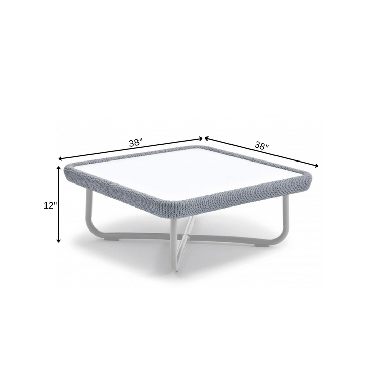 Astoir Outdoor Garden Balcony Sofa Set 3 Seater , 2 Single Seater and 1 Center Table Set Braid & Rope (Grey)
