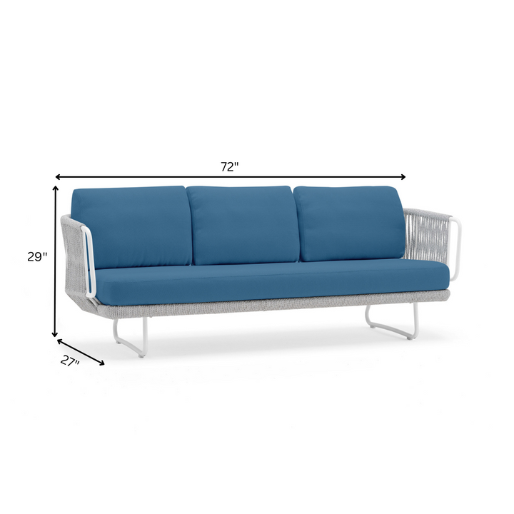 Astoir Outdoor Garden Balcony Sofa Set 3 Seater , 2 Single Seater and 1 Center Table Set Braid & Rope (Grey)