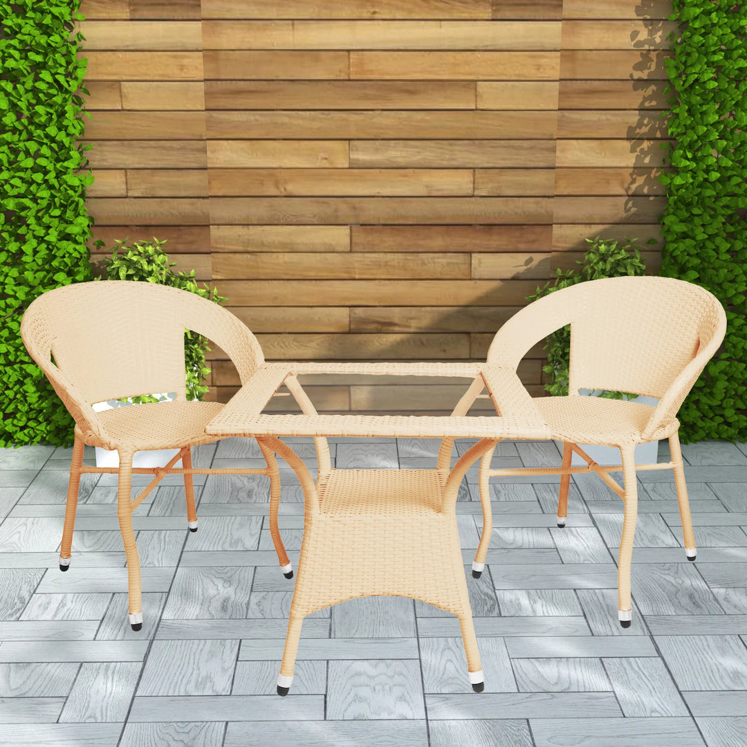 Hapit Outdoor Patio Seating Set 2 Chairs and 1 Table Set