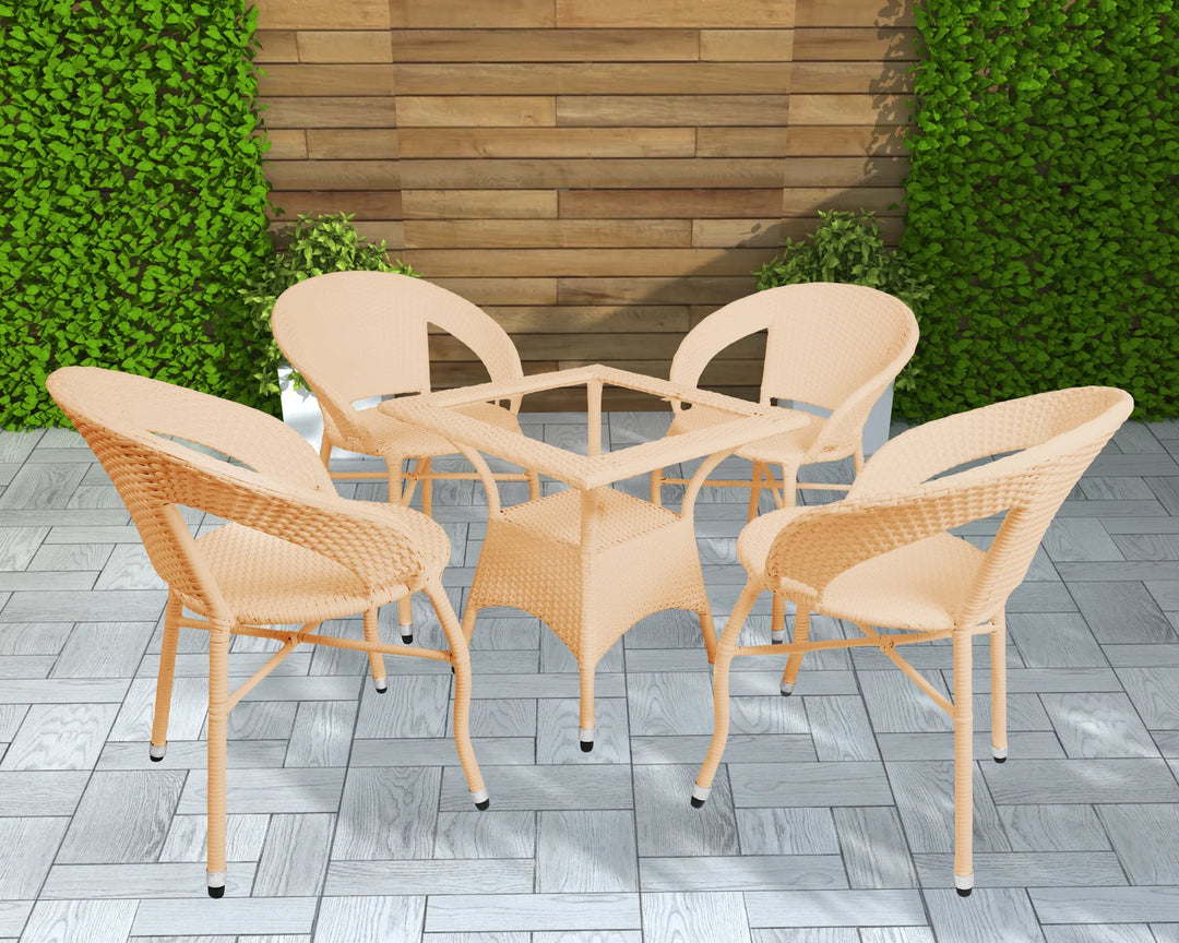 Bloom Outdoor Patio Seating Set 4 Chairs and 1 Table Set