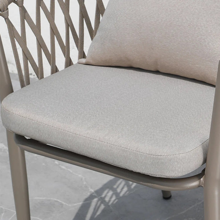 Ayla Outdoor Patio Seating Set 2 Chairs and 1 Table Set (Beige) Braided & Rope