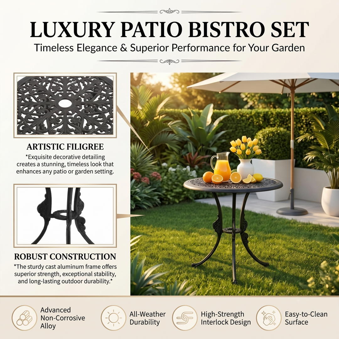 Silvia Cast Aluminium Garden Patio 1 Table Set