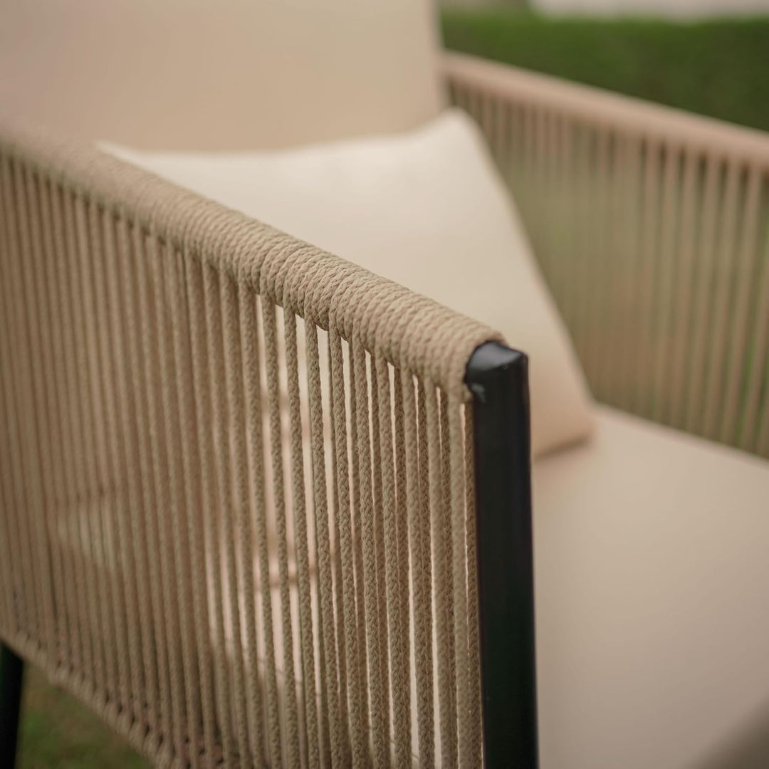 Parna Outdoor Garden Balcony Sofa Set 2 Seater , 2 Single Seater 1 Center Table Set Braided and Rope