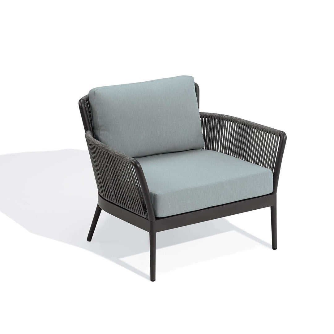 Trecla Outdoor Garden Balcony Sofa Set 2 Seater , 2 Single Seater 1 Center Table Set (Dark Grey) Braided and Rope