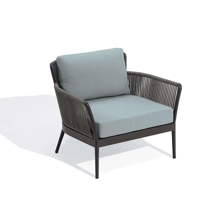 Trecla Outdoor Garden Balcony Sofa Set 2 Seater , 2 Single Seater 1 Center Table Set (Dark Grey) Braided and Rope