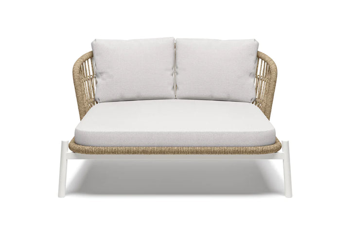 Ecer Outdoor Poolside Sunbed With Cushion Daybed Braided & Rope