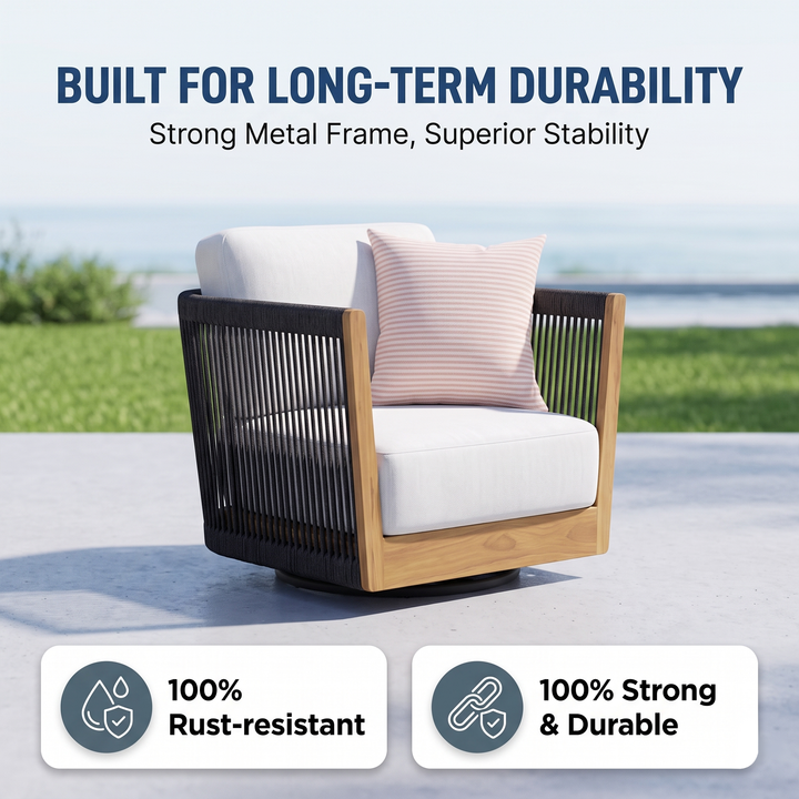 Yofora Outdoor Sofa Set 3 Seater , 2 Single seater and 1 Center Table Braided & Rope