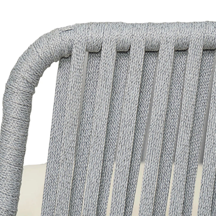 Logema Outdoor Garden Balcony Sofa Set 2 Seater,4 Single Seater With 1 Table Set, Braid & Rope (Grey + Beige)