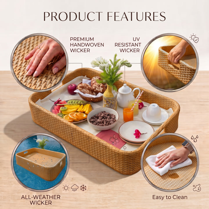 Alarico Luxury Floating Serving Tray For Swimming Pool -Honey ( Rectangle )