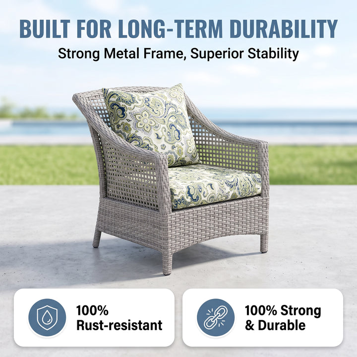 Bianchi Outdoor Sofa Set 2 Seater , 2 Single seater and 1 Center Table (Grey)