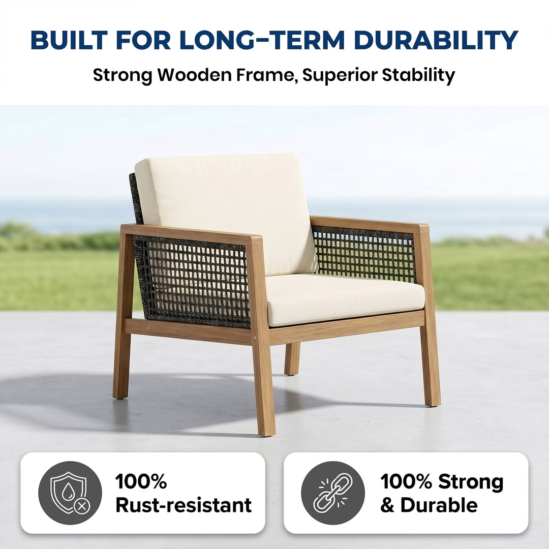 Baaz Outdoor Garden Balcony Sofa Set 2 Seater, 2 Single seater With Center Table (Brown)