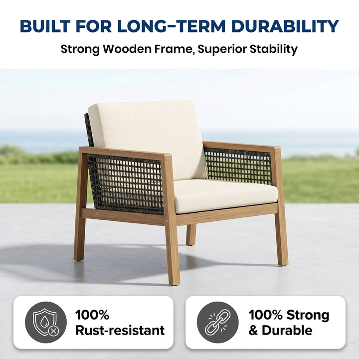 Baaz Outdoor Garden Balcony Sofa Set 2 Seater, 2 Single seater With Center Table (Brown)