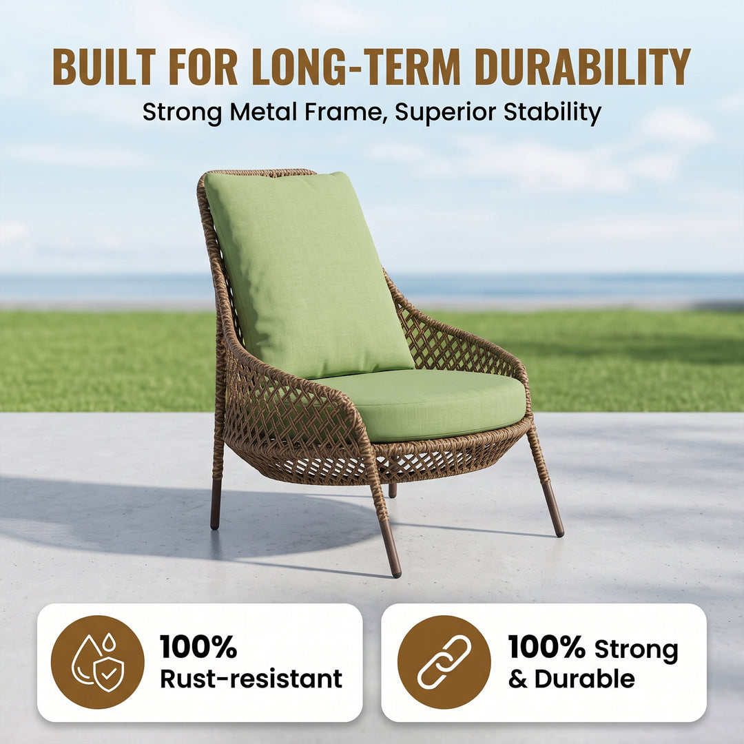 Gustavo Outdoor Sofa Set 2 Seater , 2 Single seater , 1 Side table and 1 Center Table (Brown)