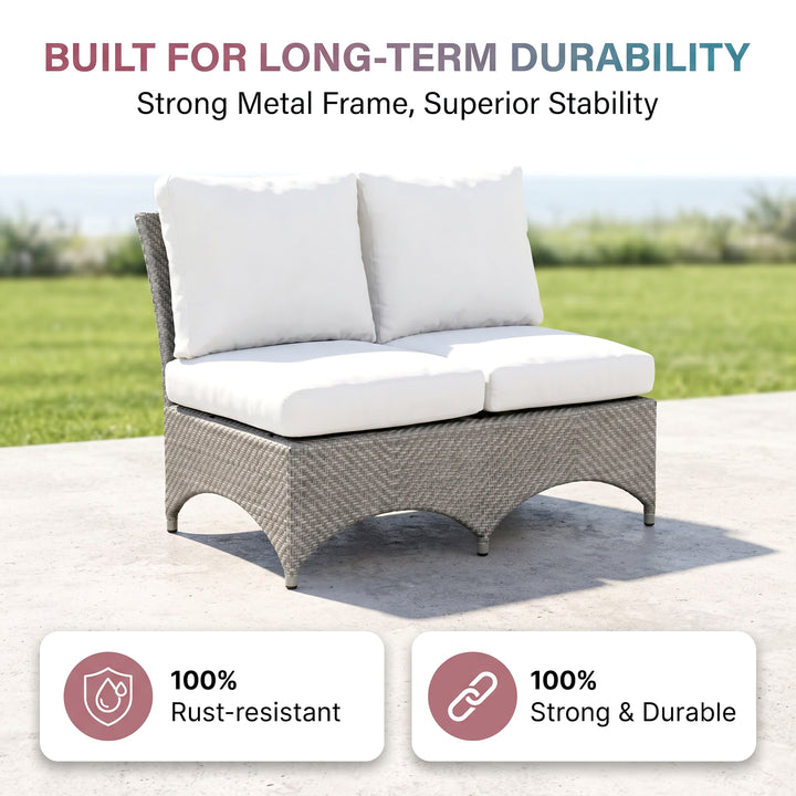 Vito Outdoor Patio Sofa Set 7 seater and 1 Center Table (cream)
