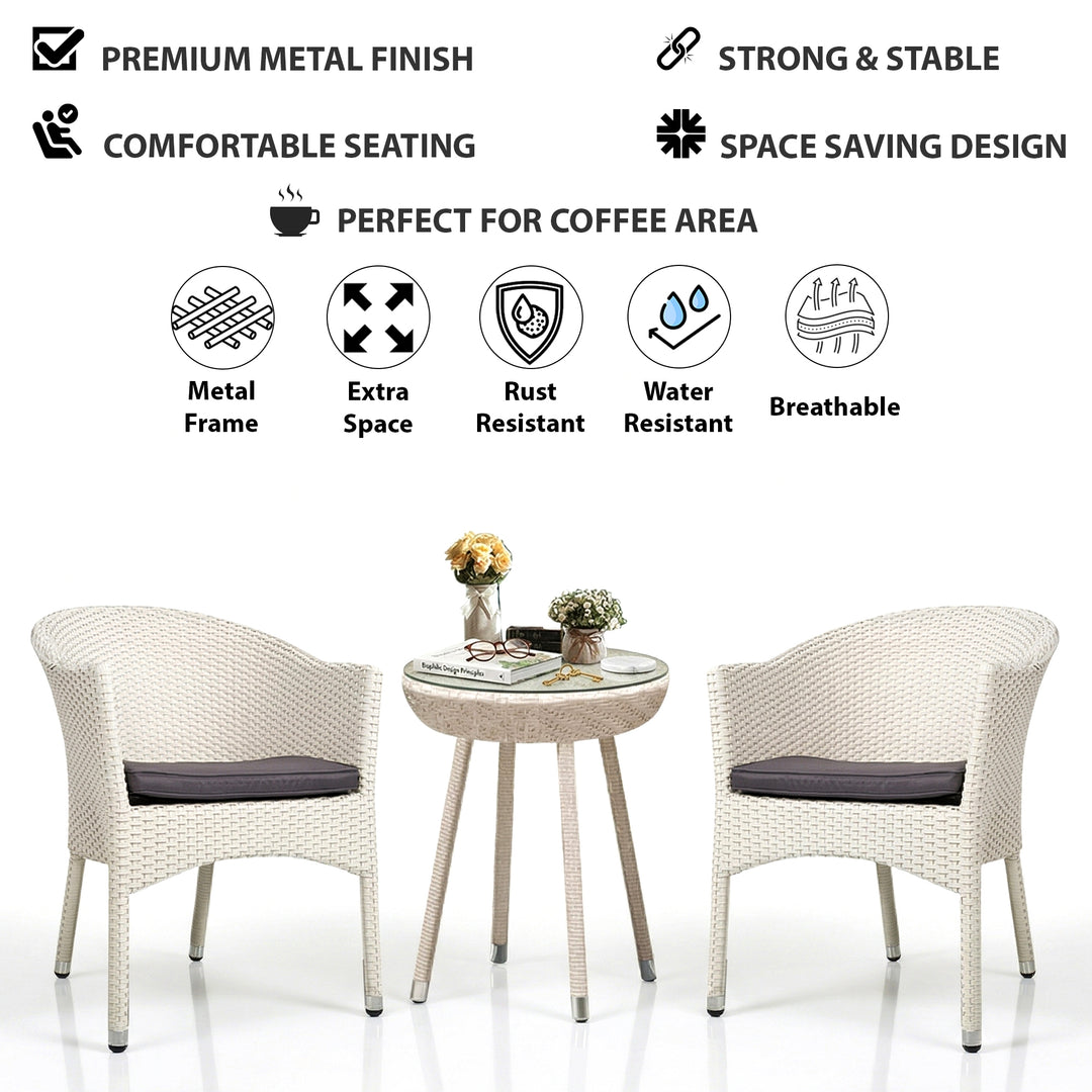 Perlita Outdoor Patio Seating Set 2 Chairs and 1 Table Set