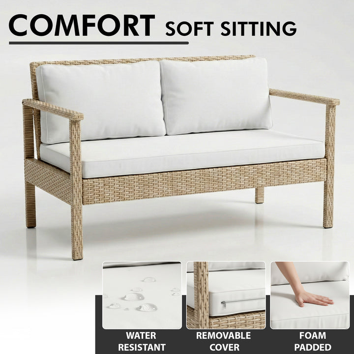 Mesa Outdoor Garden Balcony Sofa Set 2 Seater , 2 Single Seater 1 Center Table Set