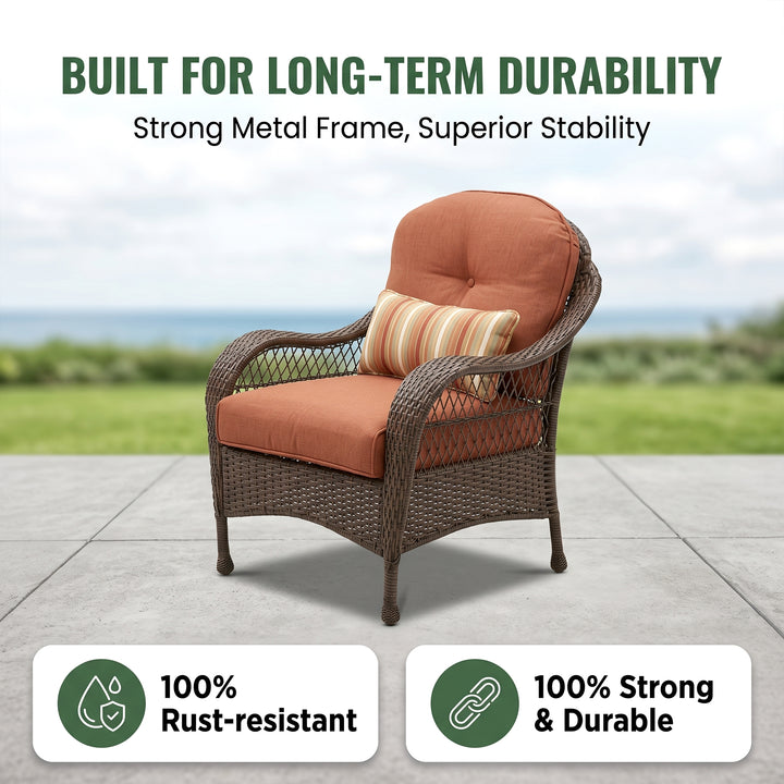 Dona Outdoor Sofa Set 2 Seater, 2 Single seater and 1 Center Table (Dark Brown)