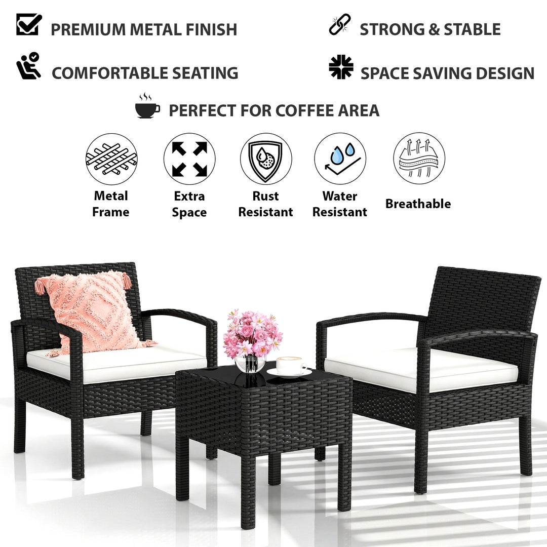 Ignacio Outdoor Patio Seating Set 2 Chairs and 1 Table Set