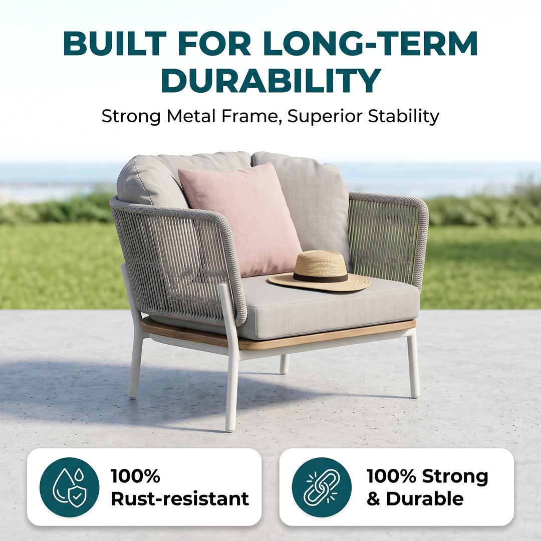 Arthur Outdoor Sofa Set 2 3 Seater sofa, 2 Single seater, 1 Small Table and 1 Center Table With 1 Side Table Set
