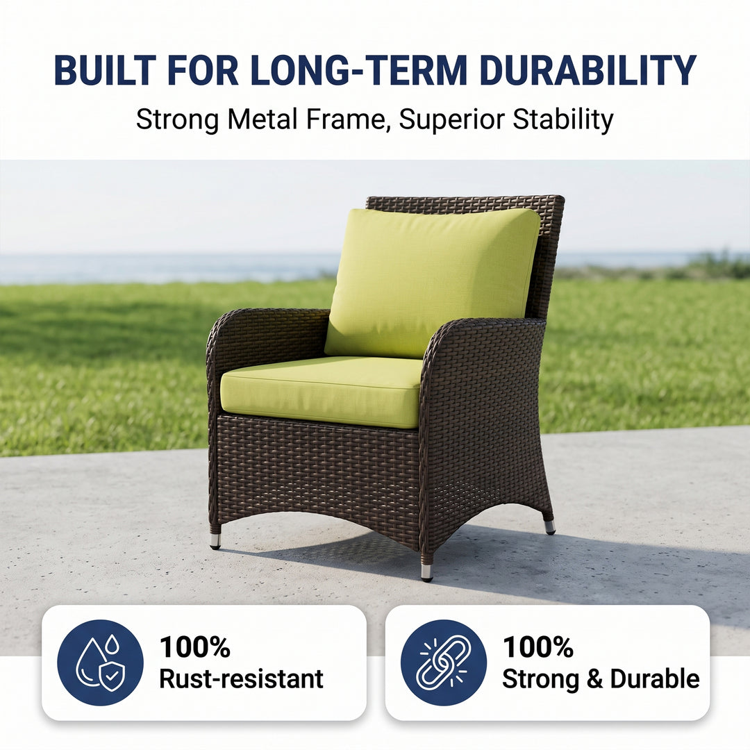 Italo Outdoor Sofa Set 2 Seater , 2 Single seater and 1 Center Table (Brown)