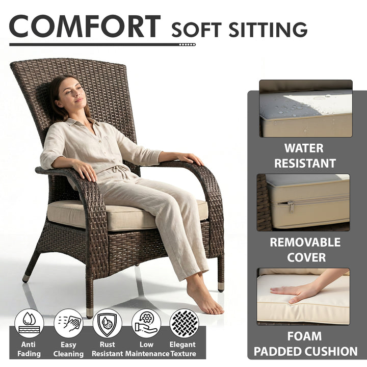 Vivero Outdoor Garden Balcony Single Seater Sofa (Brown)