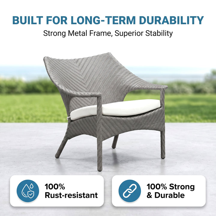 María Outdoor Sofa Set 2 Seater , 2 Single seater and 1 Center Table (Grey)