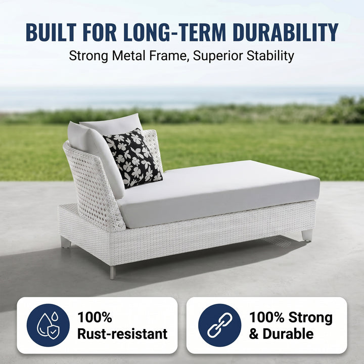 Astrol Outdoor Garden Balcony Sofa Set 3 Seater seater, 1 Double Seater, 1 Single Seater and 1 Center Table  (White)