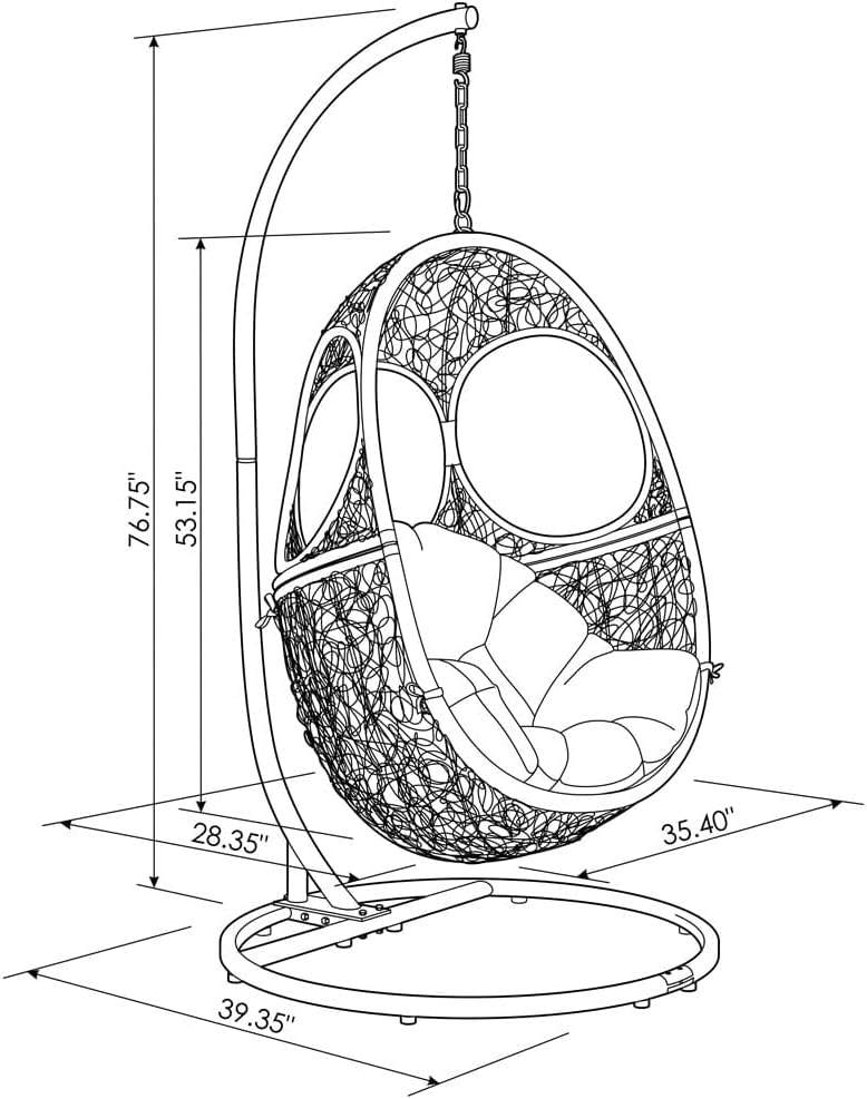 Basilio Single Seater Hanging Swing With Stand For Balcony, Garden Swing