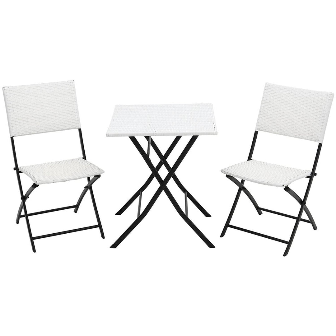 Ansgar Outdoor Patio Seating Set 2 Chairs and 1 Table Set (White)