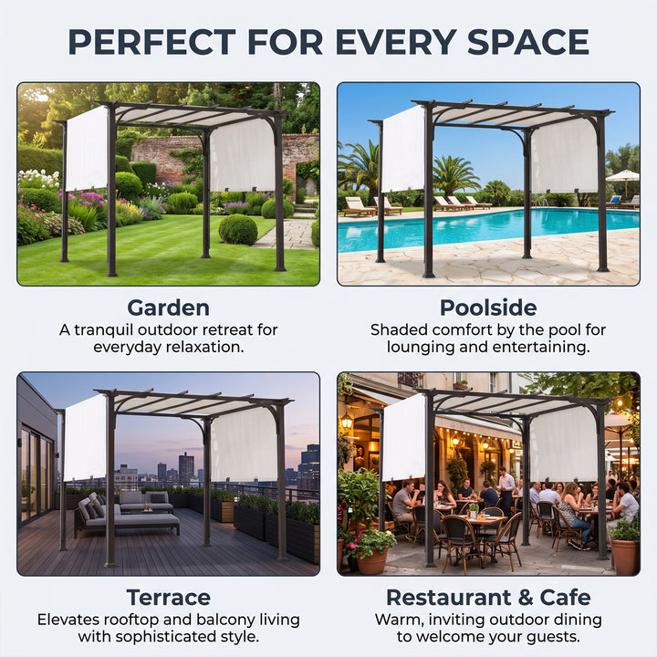Briana Outdoor Pergola For Garden,Terrace (Black)