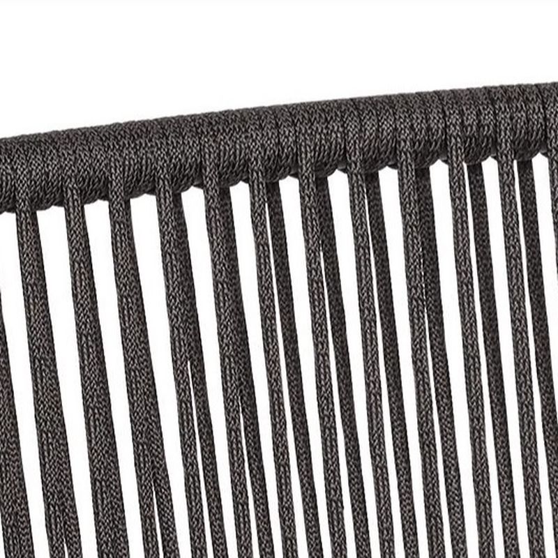 Reevo Outdoor Garden Balcony Sofa Set 2 Seater , 2 Single Seater 1 Center Table Set (Dark Grey) Braided and Rope