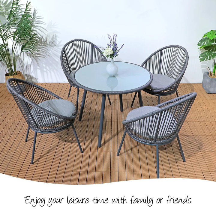 Votion Outdoor Patio Seating Set 4 Chairs and 1 Table Set