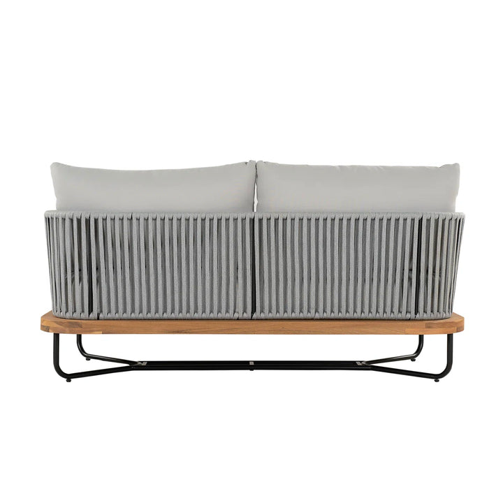 Arria Outdoor Garden Balcony Sofa Set 2 Seater,4 Single Seater With 1 Table Set, Braid & Rope (Grey + Grey)