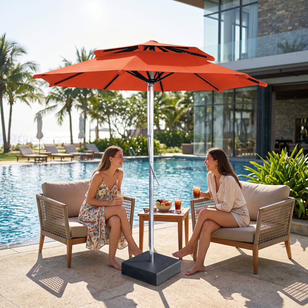 Grazia Luxury Centre Pole Garden Umbrella With Stand
