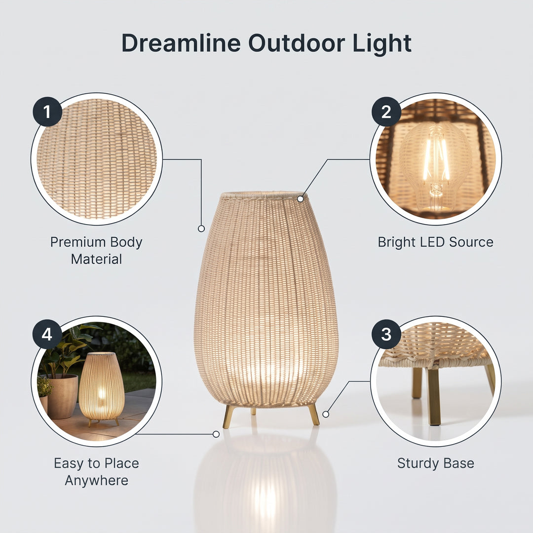 Fabel Outdoor Wicker Floor Lamp