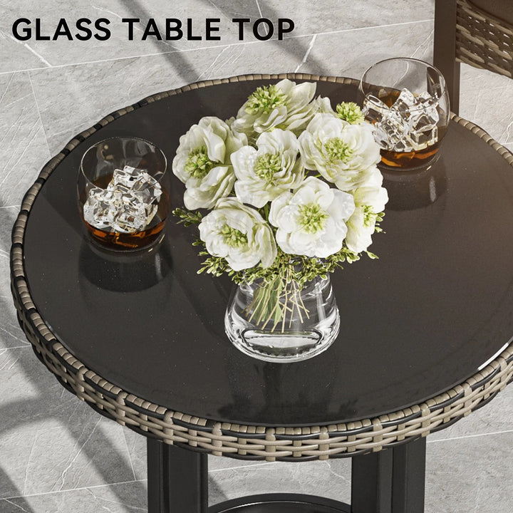 Chairio Outdoor Bar Sets 2 Chairs and 1 Table Patio Bar Set