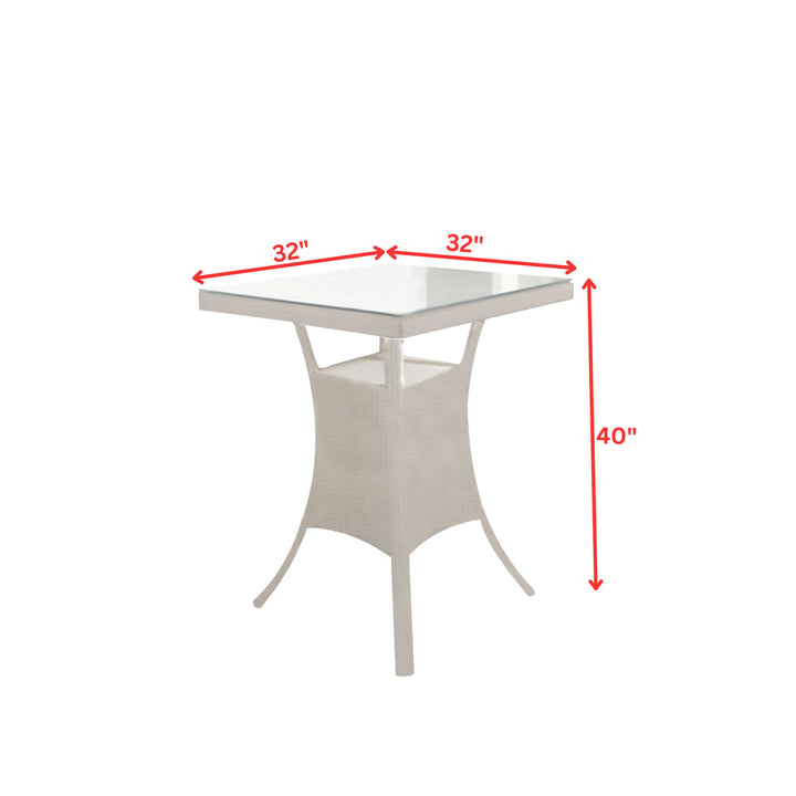 Forst Outdoor Patio Bar Sets 4 Chairs and 1 Table (White)