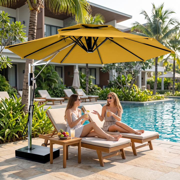 Spina Luxury Side Pole Garden Umbrella With Stand