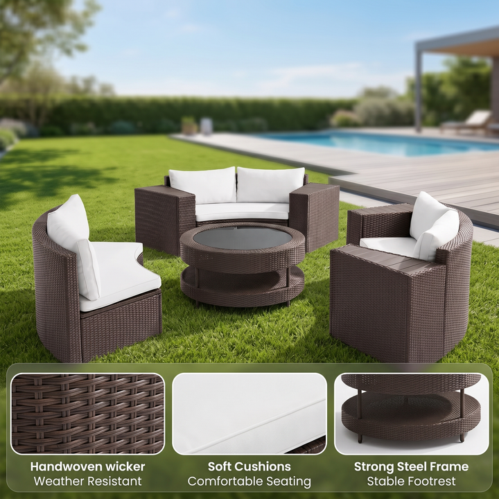 Vimi Outdoor Patio Sofa Set 6 seater and 1 Center Table