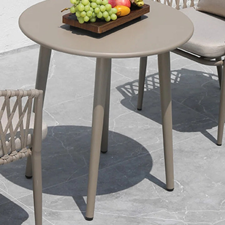 Ayla Outdoor Patio Seating Set 2 Chairs and 1 Table Set (Beige) Braided & Rope