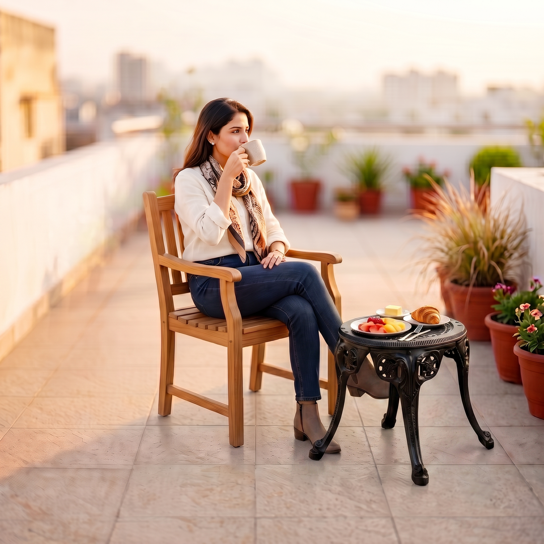 Marlen Cast Aluminium Garden Patio 1 Stool Set