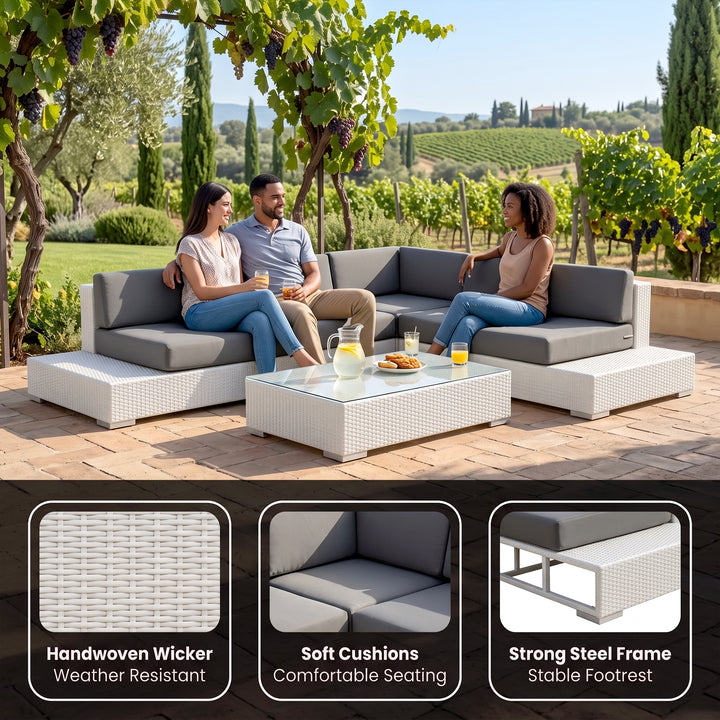 Alison Outdoor Sofa Set 2 Seater Right Sofa, 2 Seater Left Sofa and 1 Center Table