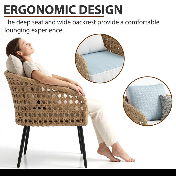 Yuri Outdoor Patio Seating Set 2 Chairs and 1 Table Set (Honey)
