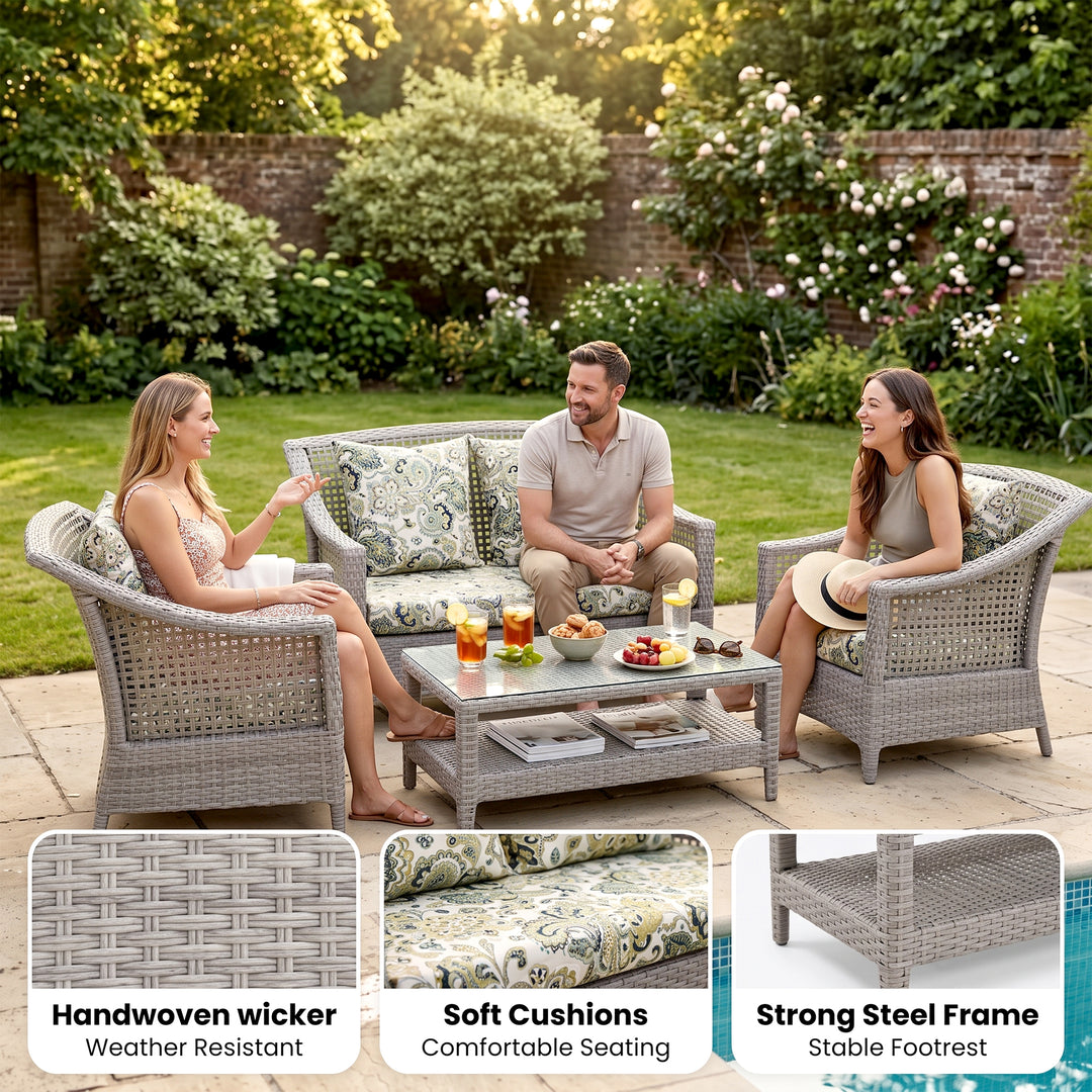 Bianchi Outdoor Sofa Set 2 Seater , 2 Single seater and 1 Center Table (Grey)