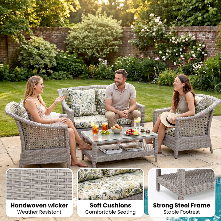 Bianchi Outdoor Sofa Set 2 Seater , 2 Single seater and 1 Center Table (Grey)